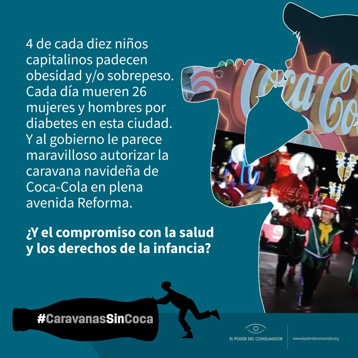 elpoderdelc's tweet photo. 😥El próximo domingo se realizará en #CDMX la #CaravanaNavideña de Coca-Cola, una publicidad predatoria que promueve el consumo de un producto nocivo, que provoca la muerte de alrededor de 40 mil personas cada año. 

Demandamos #CaravanasSinCoca 📢
 https://t.co/yHzH1xfOT1 https://t.co/AEq0cTg6wu