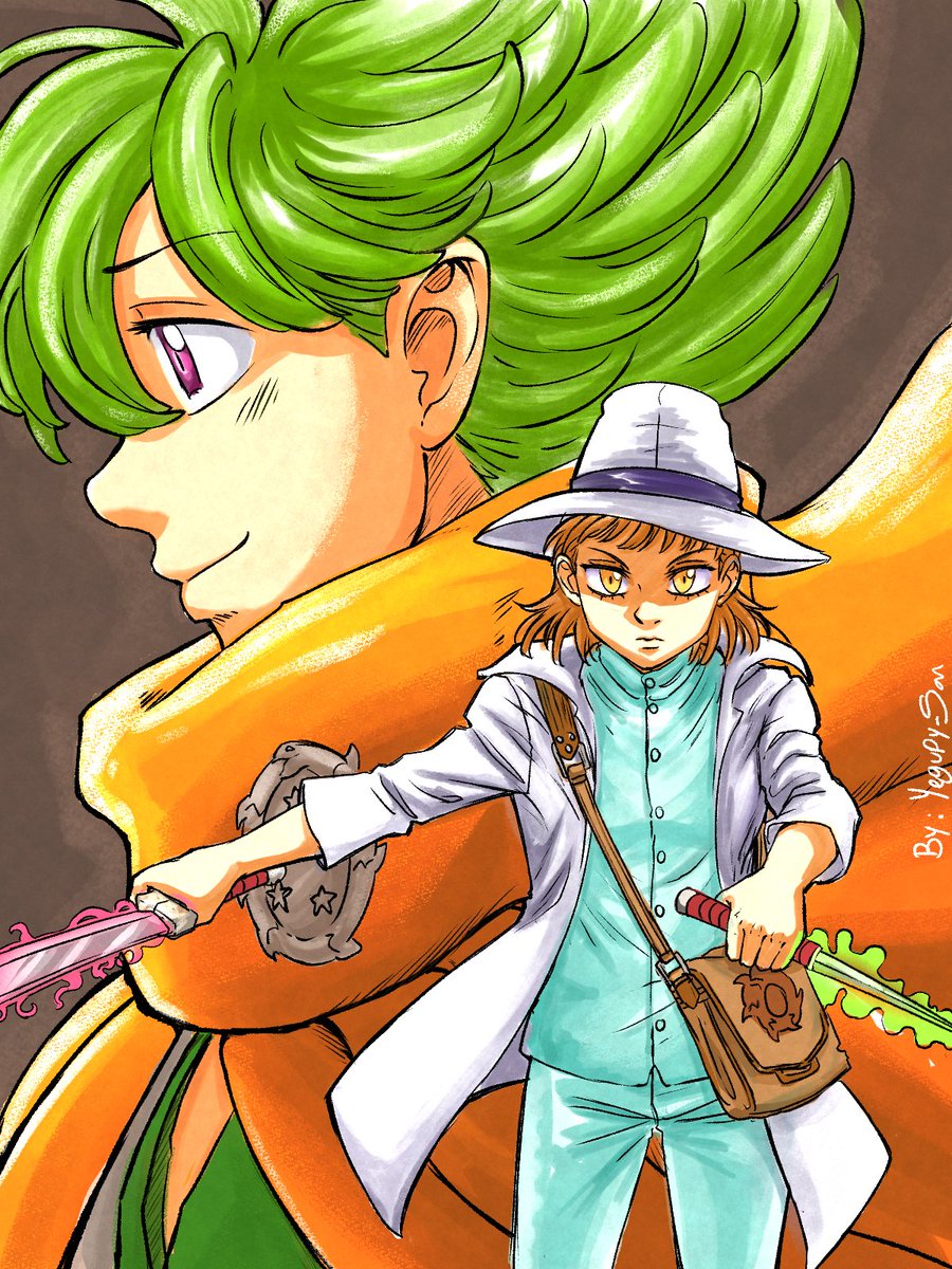 Y aqui dejo mi fanart trate de hacer el coloreado como en las portadas  me gusta como estan coloreadas 😁💖
#黙示録の四騎士 #nasiens #percival #persiens