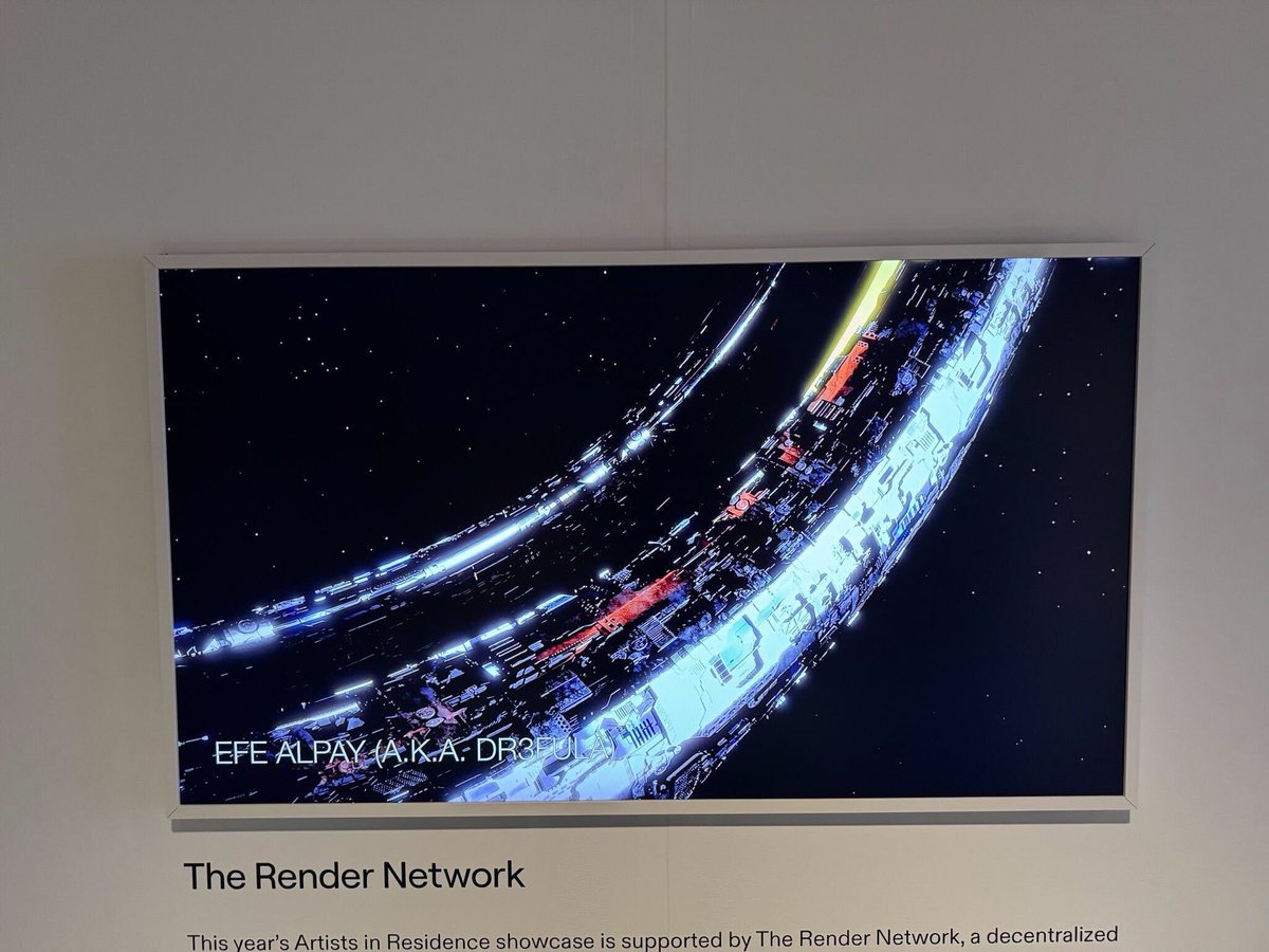 rendernetwork's tweet photo. Highlights from the @ArtBasel @solana Artist in Residence showcase: @dr3fula’s stunning immersive blockchain-native art blending sci-fi futurism, digital sculpture, and on-chain creativity. https://t.co/X9tiY5iMvN