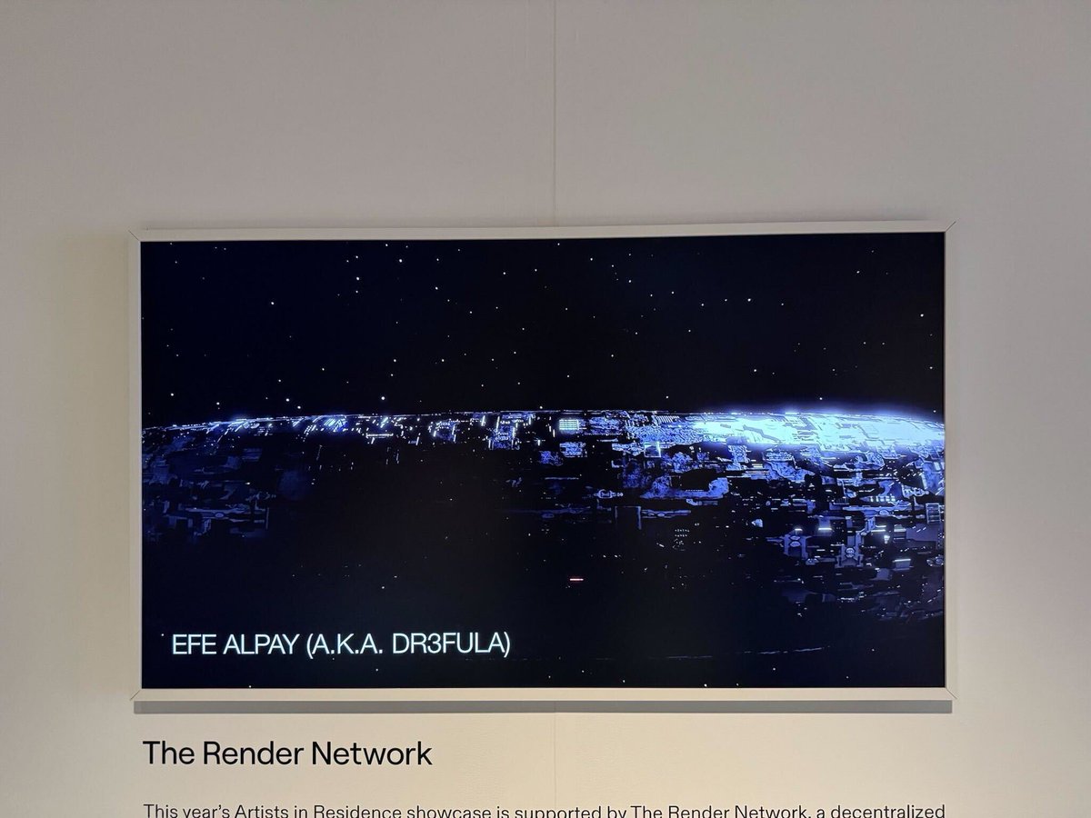 rendernetwork's tweet photo. Highlights from the @ArtBasel @solana Artist in Residence showcase: @dr3fula’s stunning immersive blockchain-native art blending sci-fi futurism, digital sculpture, and on-chain creativity. https://t.co/X9tiY5iMvN