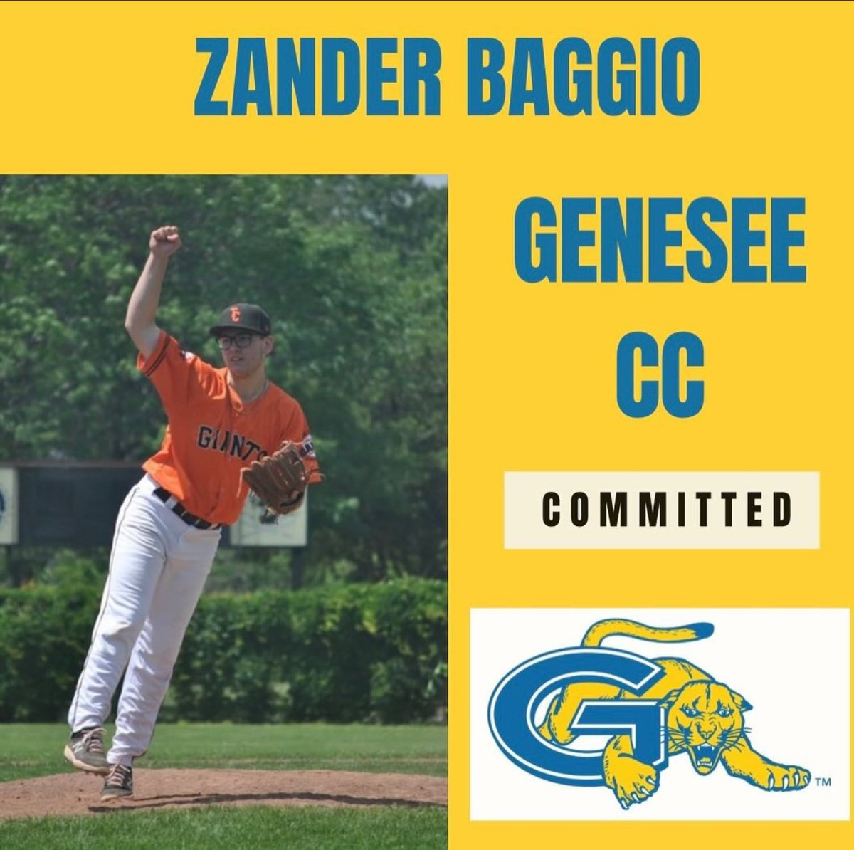 Zander Baggio from the <a href="/tricitygiants/">Tri-City Giants</a> commit to Genesse CC! Congrats Zander <a href="/trent_wasserman/">Trent Wasserman</a>