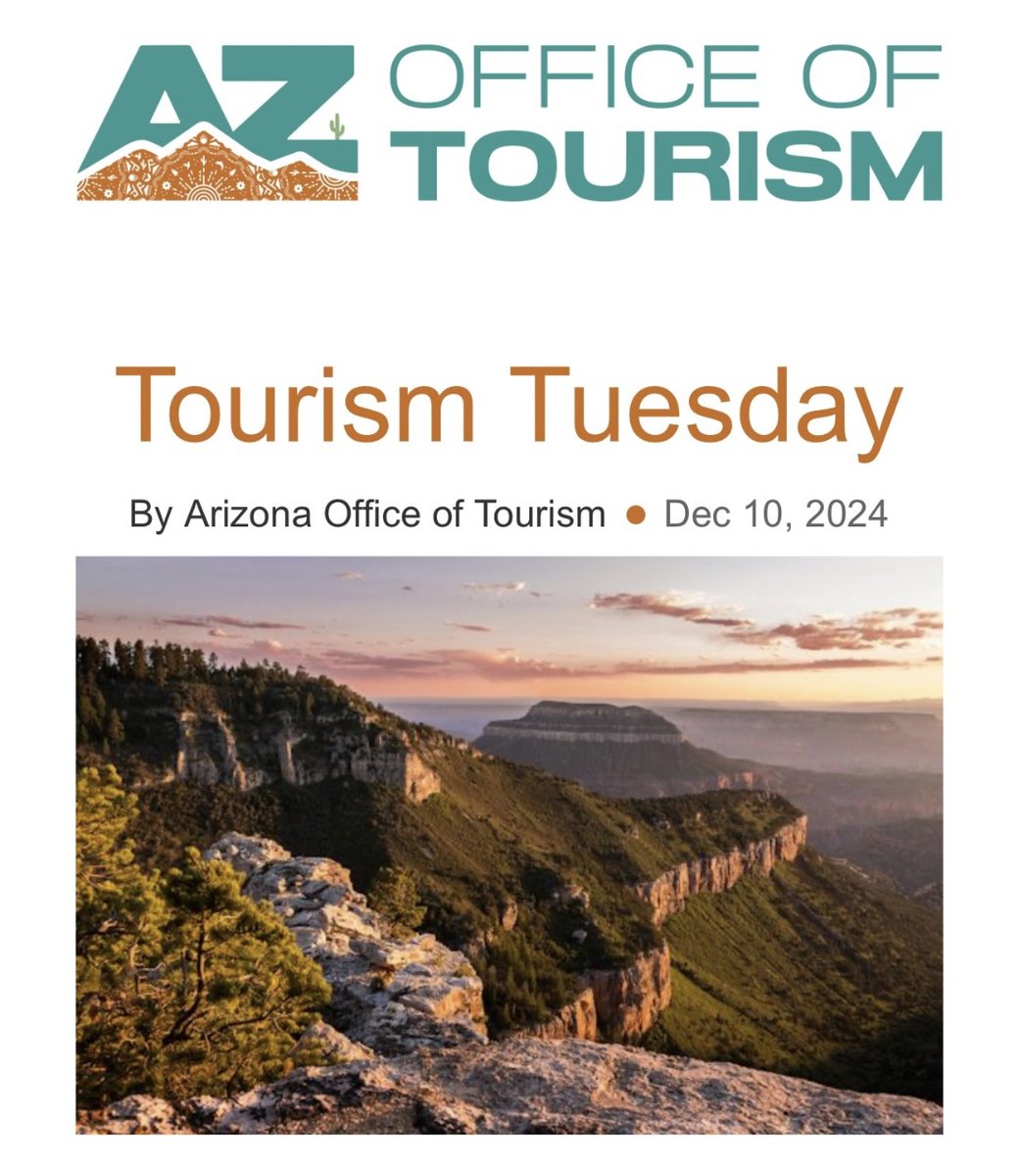 In today's edition of Tourism Tuesday:
💻Register for our next webinar: Crafting Website Content Like a Storyteller
📲Interested in partnering w/Visit Arizona on social media promotions? Request a partnership
🍽️Mexico press trip focused on food culture
shorturl.at/MlfRP