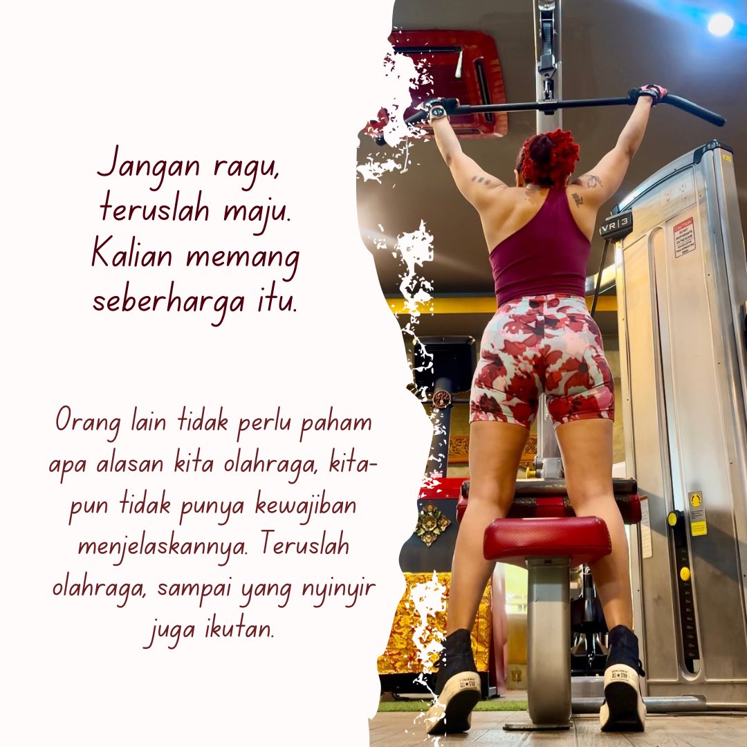 DarlingJJS's tweet photo. Sebagian mereka mencap kita FOMO karena kita mulai rutin olahraga.. 
sebagian lagi malah melihat kita manusia aneh.. gpp.. let’s just mencintai diri kita sendiri.. biarkan mereka mencibir sampai akhirnya mereka-pun menjadi aneh seperti kita.. https://t.co/s6KLh9rqPT