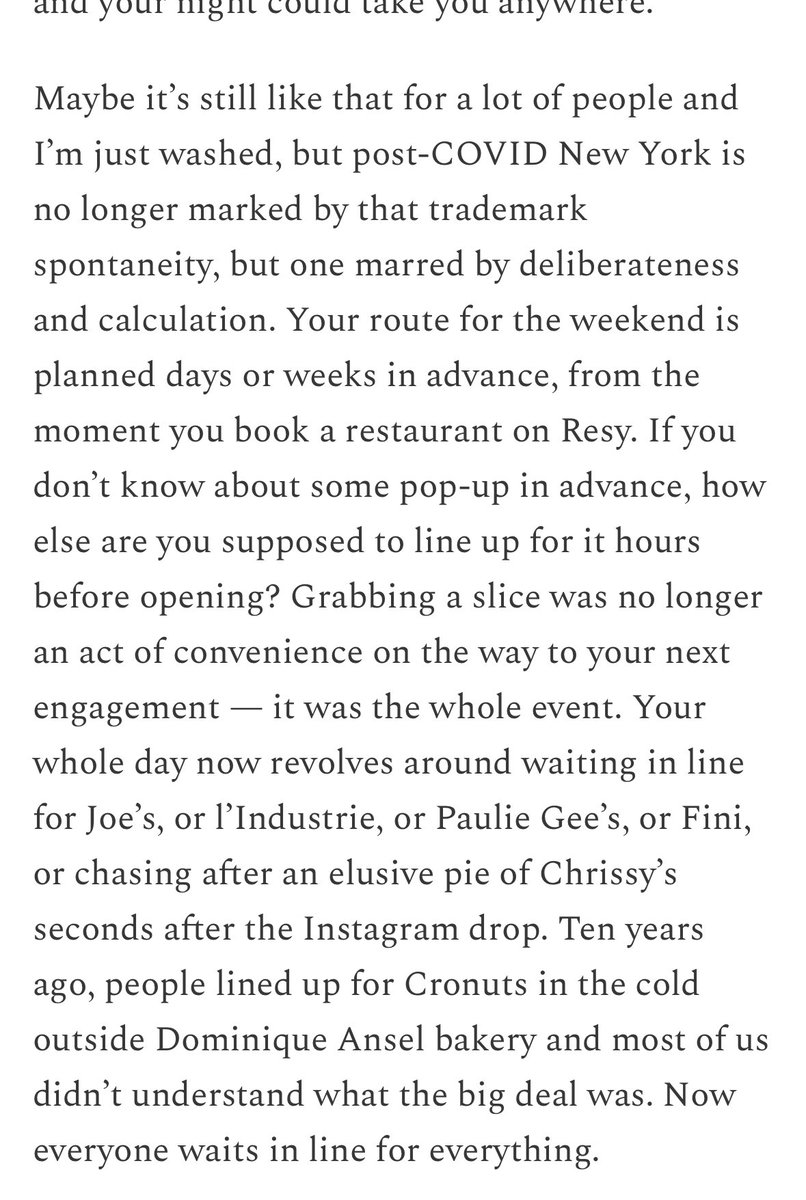 Slangdini's tweet photo. This part is mainly about white nyc but universal points made too . NYC lost its spontaneity post covid in a lotta ways https://t.co/mHqKuXciMg