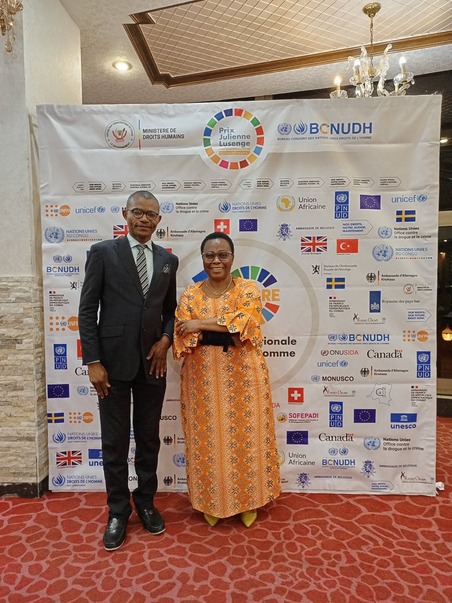 DavidFundi10102's tweet photo. 76ème anniversaire de la #Déclaration universelle des Droits de l'Homme. Remise du #Prix Julienne Lusenge pour les Droits de l'homme en RDC à quatre lauréates. ''Continuez à défendre les droits humains'', Julienne Lusenge. https://t.co/VSogdMpyLa