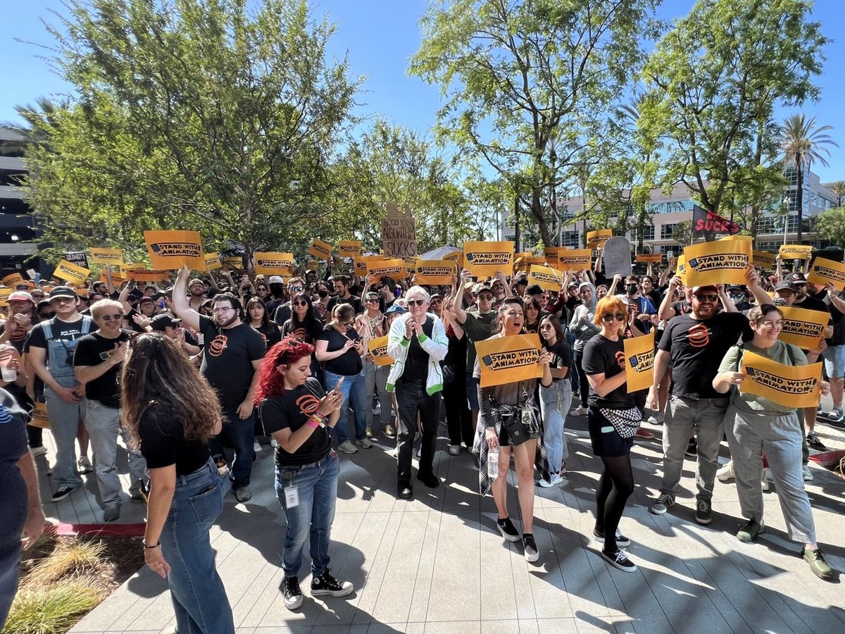ANIMATIONWorld's tweet photo. Three #TheAnimationGuild leaders voiced opposition to the new #AMPTP tentative agreement, saying they’ll vote against it, citing lack of protections for artists against generative AI and staffing minimums. https://t.co/NHN6YbhBKd #TAG839 #IATSE #Animation #AnimationWorld https://t.co/q6t5lraHLJ