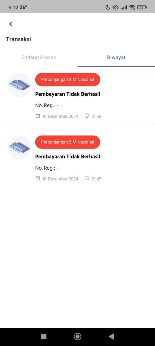 msanarko's tweet photo. @korlantasid Saya mengalami ini, pembayaran sudah berhasil dalam kurun waktu 1x24 namun status di aplikasi mengapa dikatakan pembayaran tidak berhasil? Mohon bantuannya min. https://t.co/wfSdxIW0UP