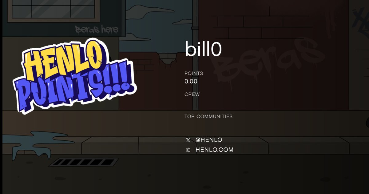 Billzksync's tweet photo. henlo, check out my personal henlo card! @henlo is a dumb memecoin built by the biggest cult org in the berachain ecosystem. envisioned by Satoshi Nakamoto as cryptos Universal Greeting. 💸🐼🚀 https://t.co/YnYnQXOWhO