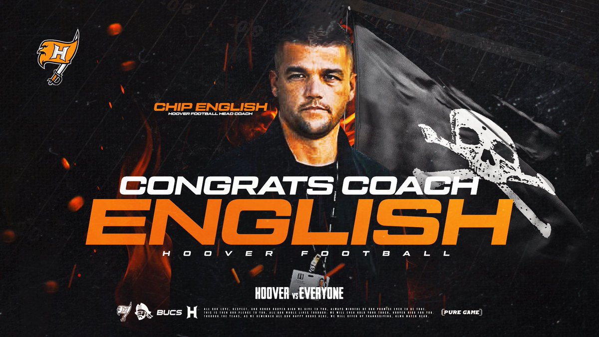 Hoover Bucs (@hooverathletics) on Twitter photo Sails Up! <a href="/BucsFootball/">Hoover Bucs Football</a>
Head Coach Chip English! #GodBless #GoBucsš“āā ļø Sails Up! <a href="/BucsFootball/">Hoover Bucs Football</a>
Head Coach Chip English! #GodBless #GoBucsš“āā ļø
