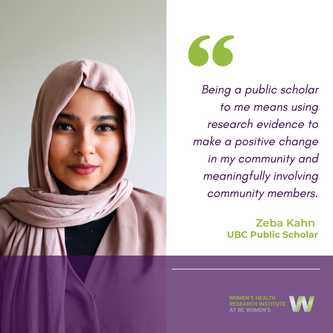 Congratulations to WHRI member Zeba Khan for being accepted into the UBC Public Scholars Initiative! Zeba's research aims to better understand youth's experiences of accessing period pain care in Canada. 

Learn more about Zeba Khan’s impactful work: grad.ubc.ca/campus-communi…