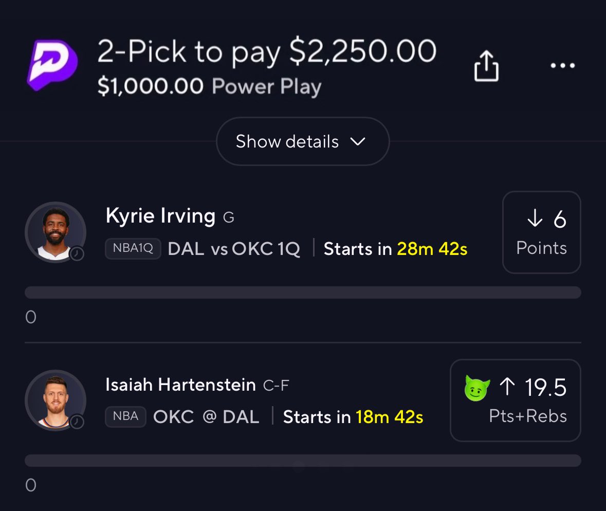 🏀NBA Collab W/ <a href="/Dee_rose901/">Dee Rose 🌹 🥀🫴🏽</a> 🥀

Let’s go 2/2 Today 🔥

Isaiah - @WyzeBets 
Kyrie  - <a href="/Dee_rose901/">Dee Rose 🌹 🥀🫴🏽</a> 

$𝟱𝟬𝟬 𝘁𝗼 𝗦𝗢𝗠𝗘𝗢𝗡𝗘 𝘄𝗵𝗼 𝗟𝗜𝗞𝗘𝗦/𝗥𝗧’𝘀 💚

#PrizePicks | #GamblingX 💰⤵️