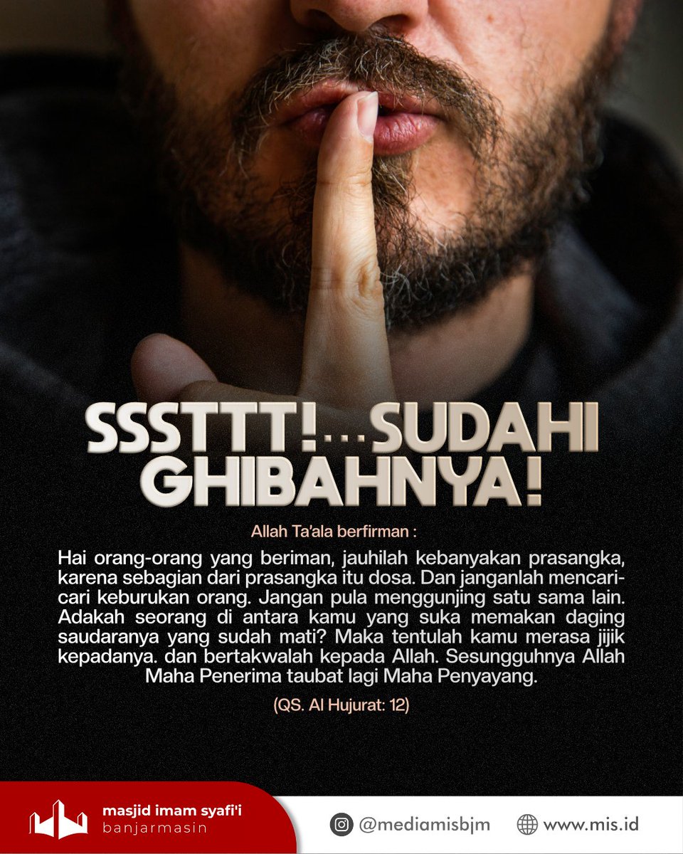 mis_bjm's tweet photo. SUDAHI GHIBAHNYA
_________
Silahkan disebarluaskan. Semoga bermanfaat.
Barakallahu fii kum.

💬 Daftar Grup : https://t.co/W2NtEs2v0v

——

• Website : https://t.co/fMiamgHmmo
‌• Facebook : https://t.co/CgFQIs54kK
• Instagram : https://t.co/CUSyfHMwkm https://t.co/kT766sZdJt