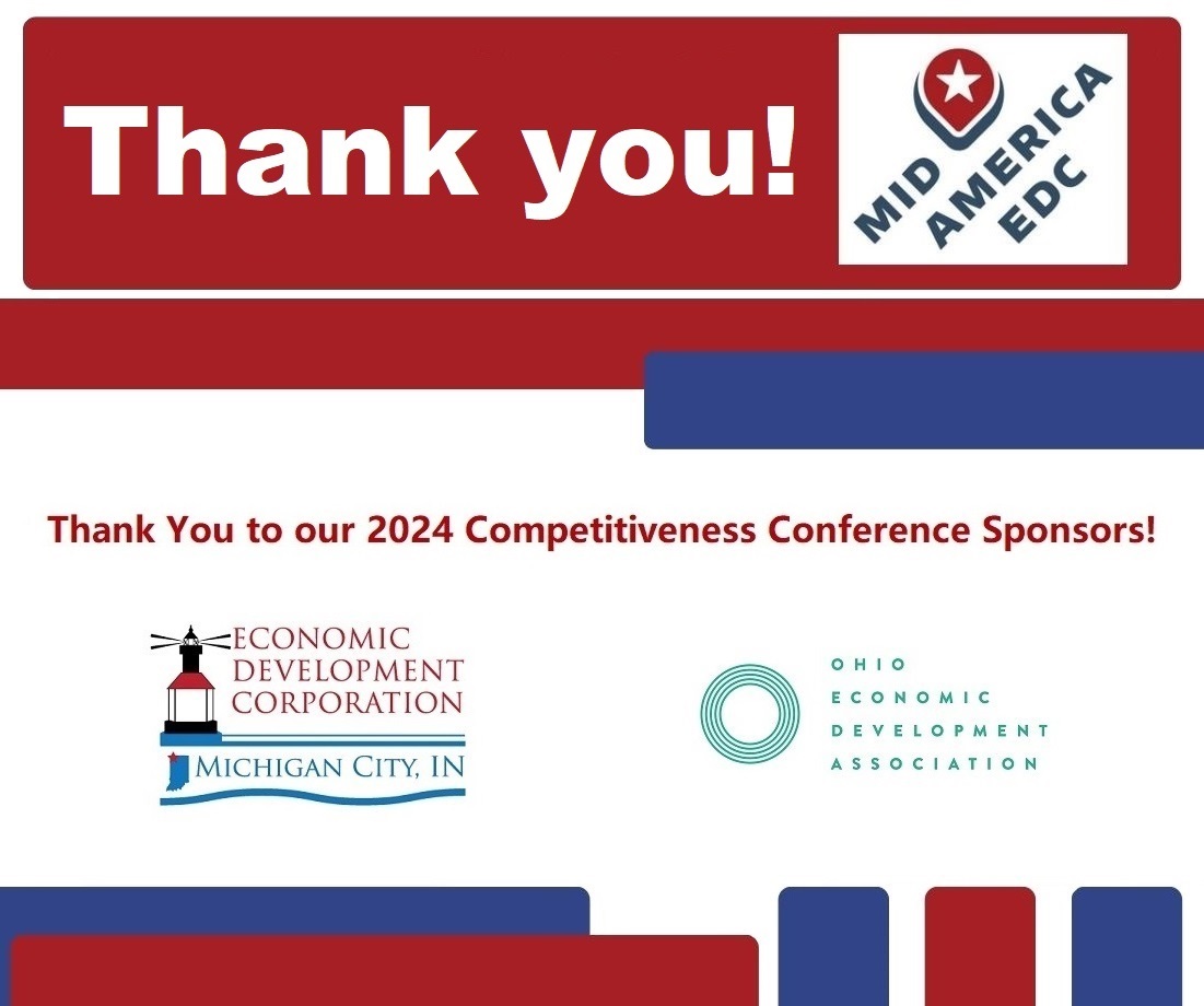 _MAEDC's tweet image. A huge thank you to our partner sponsor, @OhioEDA, and exhibitor, @EDCMichiganCity, for making the 2024 Competitiveness Conference a success! 🎉 

Ohio EDA: ohioeda.com  
Michigan City EDC: edcmc.com

#MidAmericaEDC #CompCon24 #EconomicDevelopment