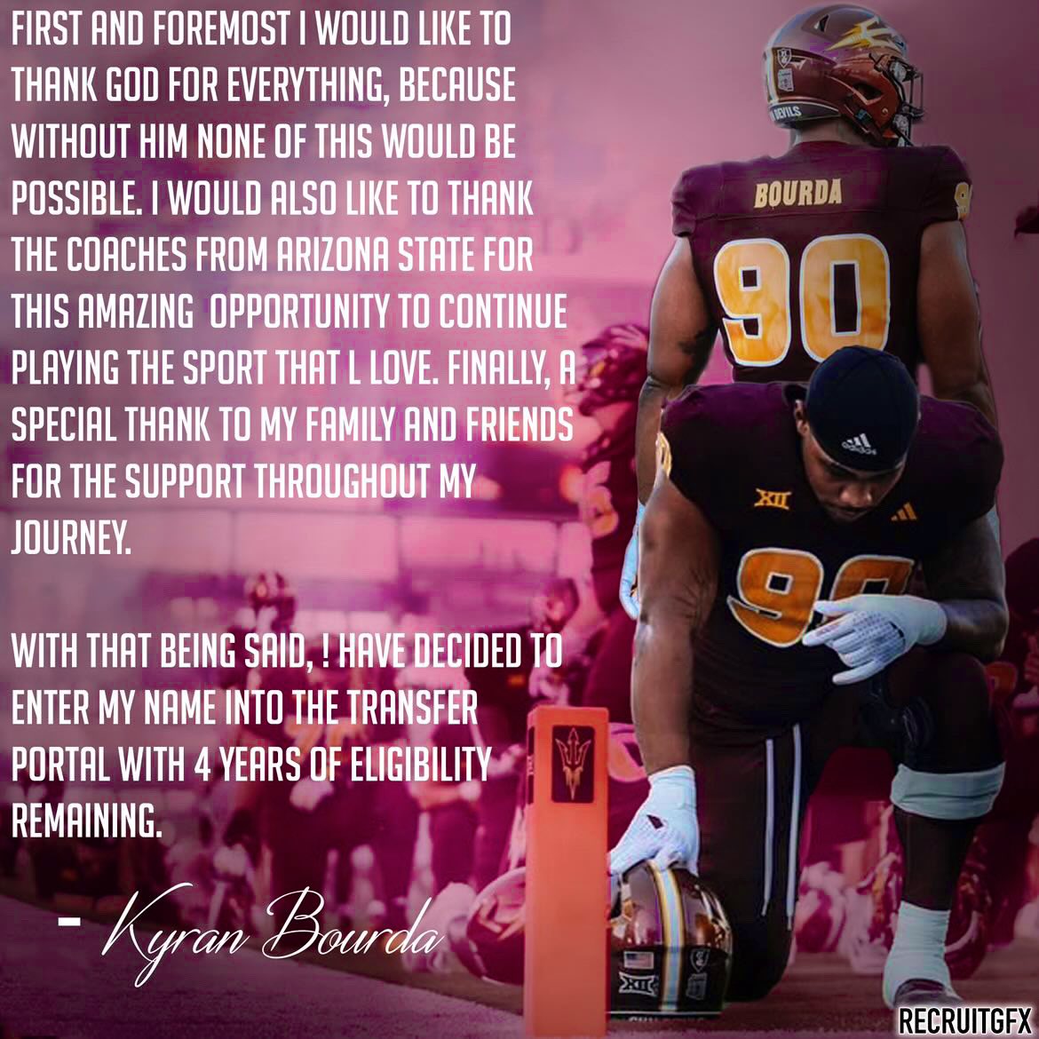 Appreciate everything sun devil family 🔱moving on to the next chapter in my life ❤️