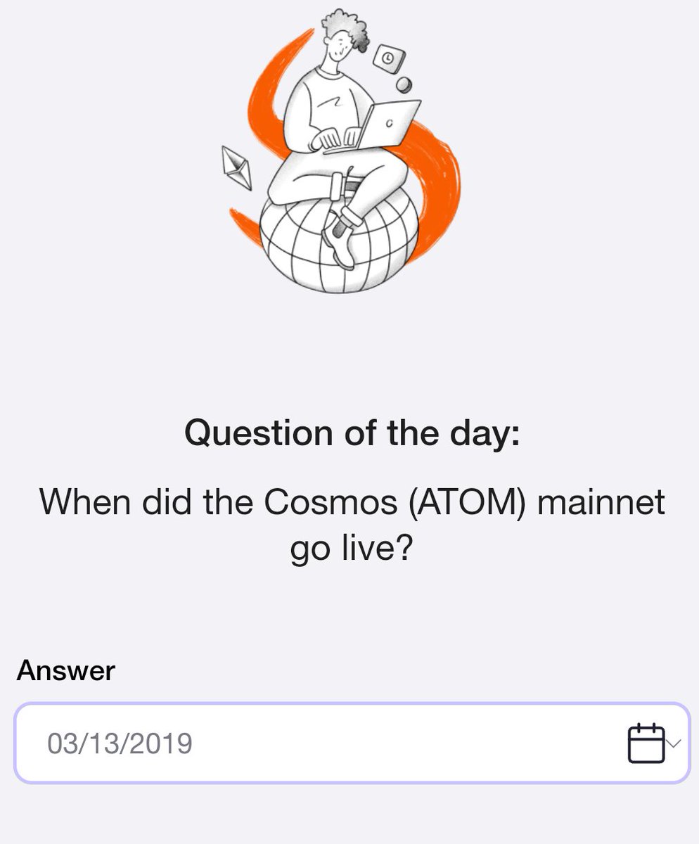 dailydroptap's tweet photo. #TimeFarm Oracle of Time ~ 11 Dec !!
โ Question : When did the Cosmos (ATOM) mainnet go live?
๐ฉโ๐ Answer : 13 March 2019
๐ Earn 100,000 $SECOND
๐ Join : https://t.co/Xmk6YkBFfF
#timefarmanswer #oracleoftime https://t.co/307nzoilPj