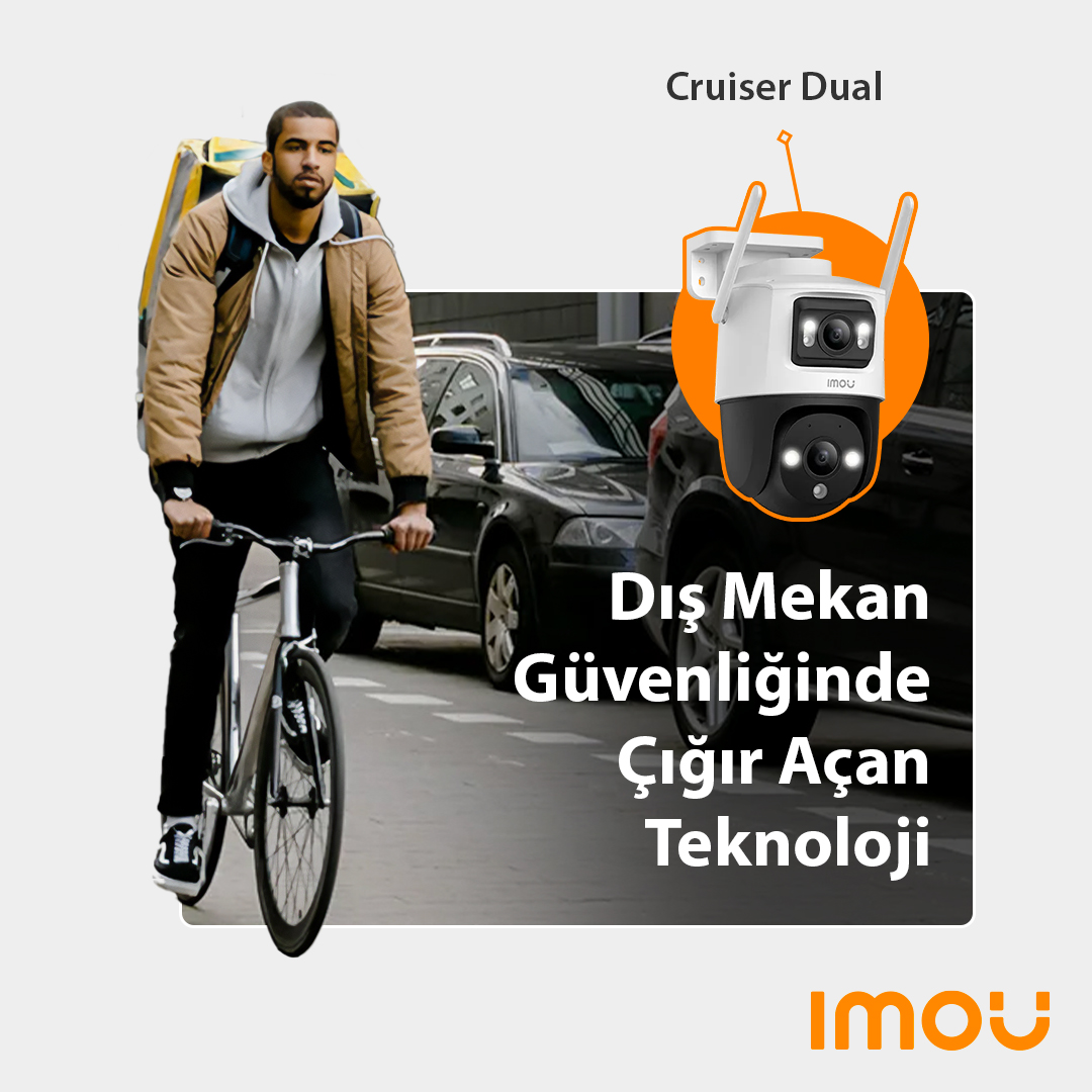 ImouTurkiye's tweet photo. Çift lens teknolojisi ile daha geniş görüş açısı ve daha net detaylar sunan IMOU Cruiser Dual, dış mekan güvenliğiniz için mükemmel çözüm! 

#Imou #ImouTürkiye #EnjoySmartLife #AkıllıHayatınKeyfiniÇıkarın #Güvenlik #GüvenlikKamerası https://t.co/gFU1dYeXOw