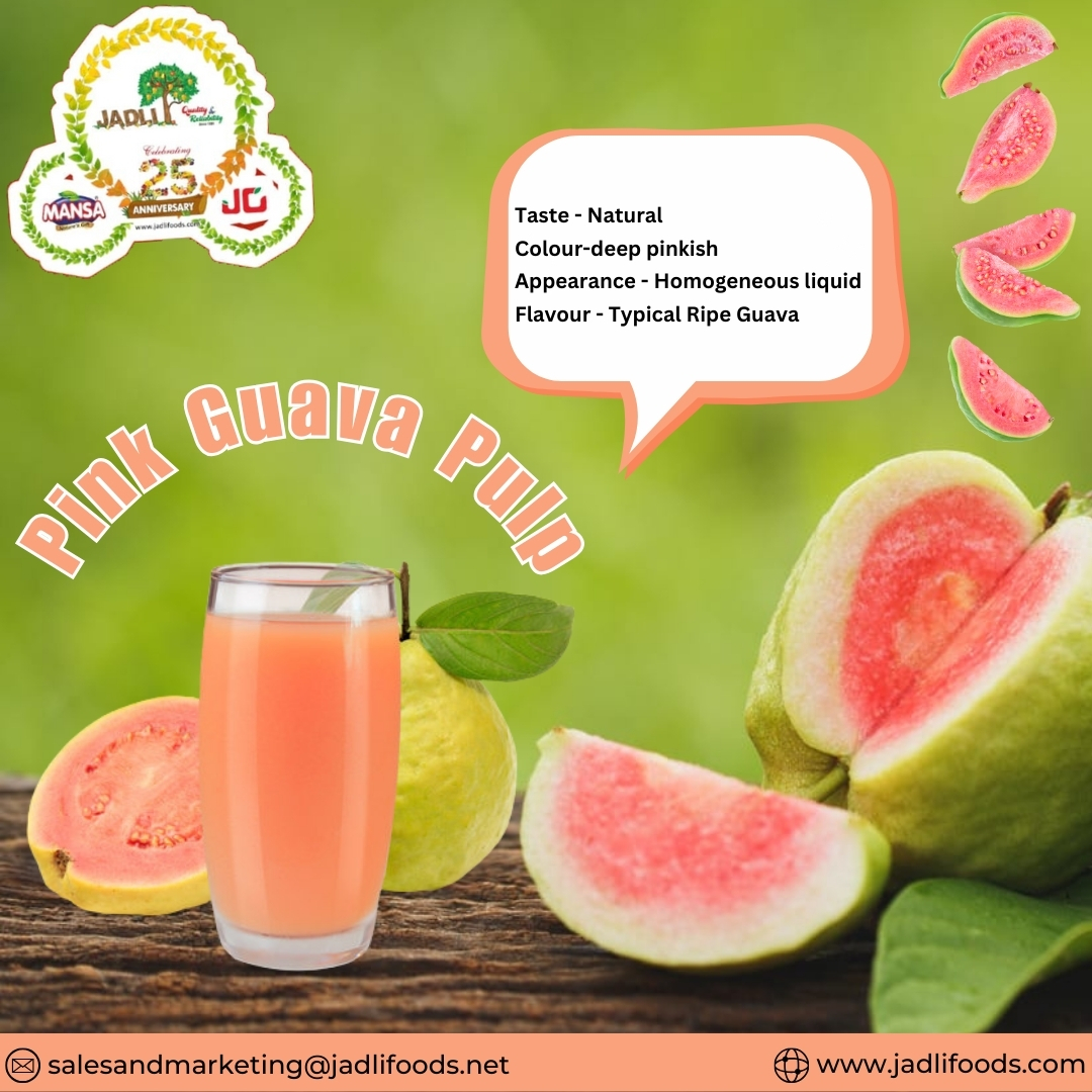 FoodsJadli's tweet photo. 🌟 Discover the Delight of Pink Guava Pulp! 🌟

Crafted from the finest, ripe pink guavas, Jadli Foods brings you Pink Guava Pulp. 
.
.
#PinkGuavaPulp #FruitPulpExperts #NaturalGoodness #TropicalFlavors #GuavaDrinks #DeliciouslyGuava #JuicyGuava #PremiumPulp #QualityIngredients https://t.co/fLfMiSAEpt