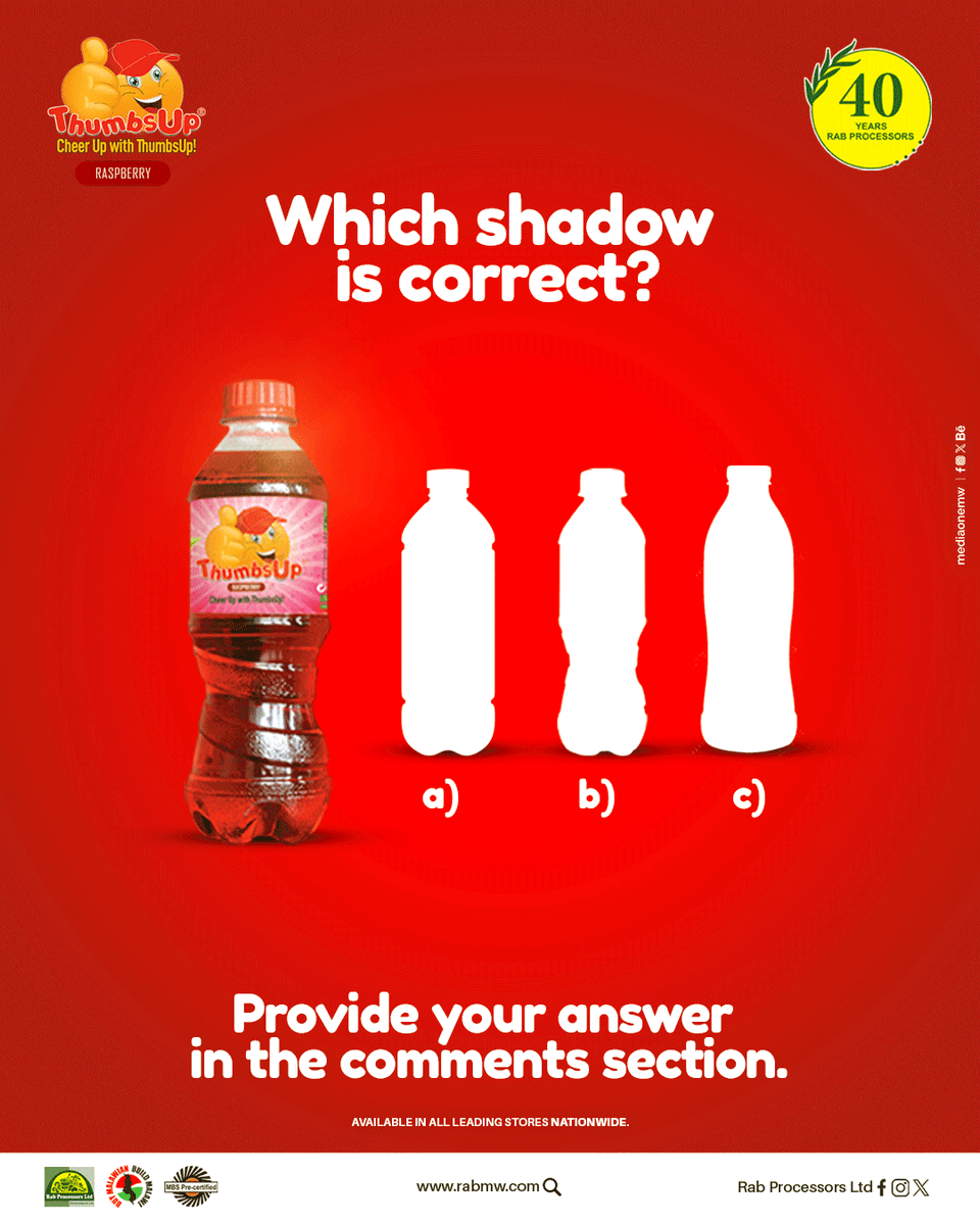 Which shadow matches the real deal?  Look closely and drop your answer below!

#rabgroup #rabprocessors #mediaonemw #malawi