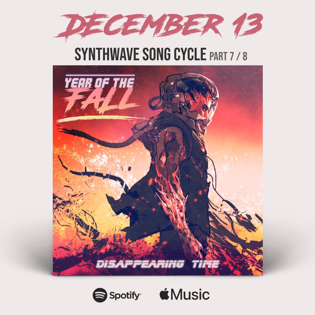 Expect Santa early this year. 🎅 🎼

Our new single drops this Friday (Dec. 13). 

It’s track 7 of 8 in our synthwave song cycle: Love on a Dying Planet.

Pre-save on Spotify: 
show.co/8iD47ra

#synthwave #synthfam #synthpop #pop #retrowave #chillwave #electronic #1980s