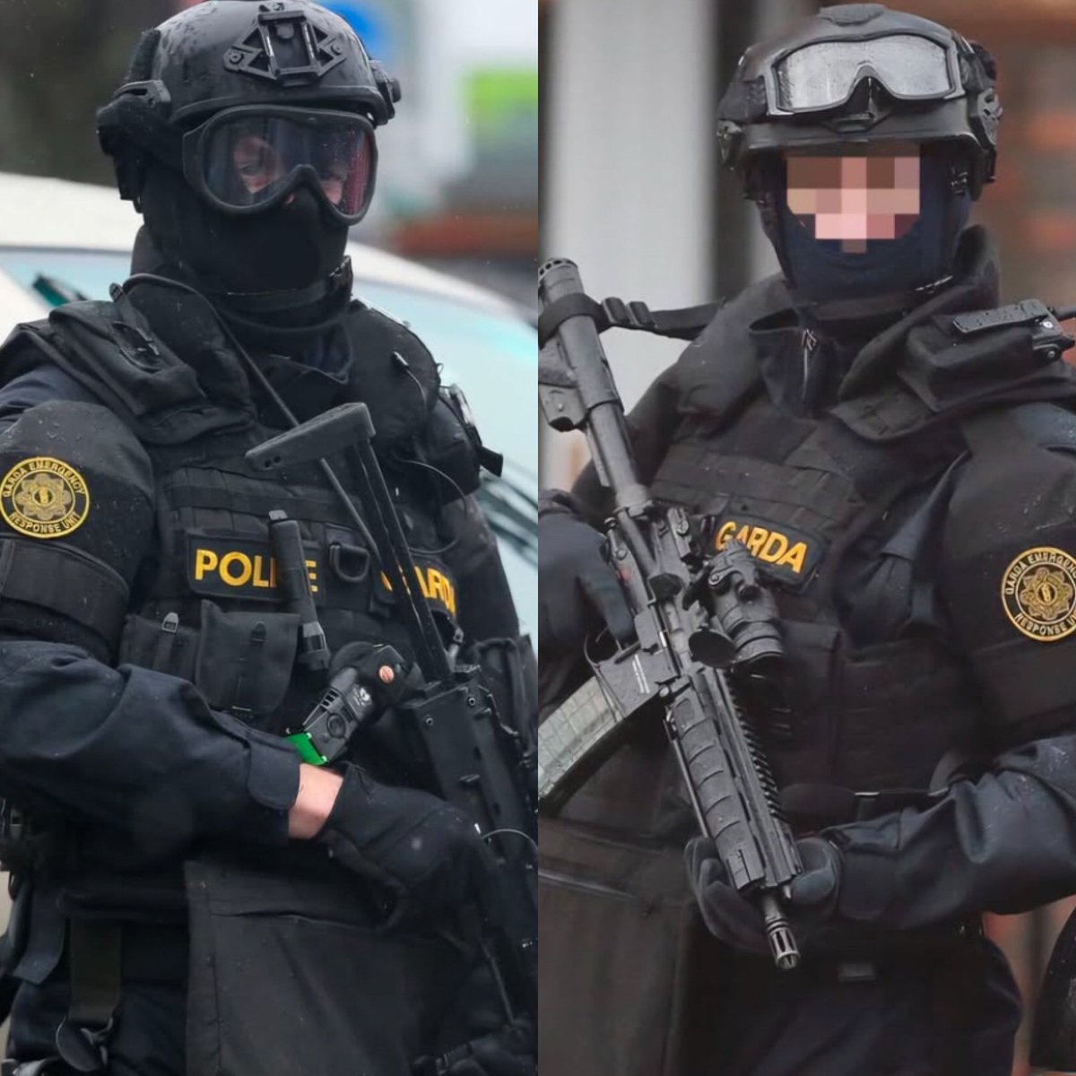 Irish Garda Emergency Response Unit (ERU) members conducting anti crime operations in Dublin's north inner city during the Kinahan-Hutch feud, 2016.