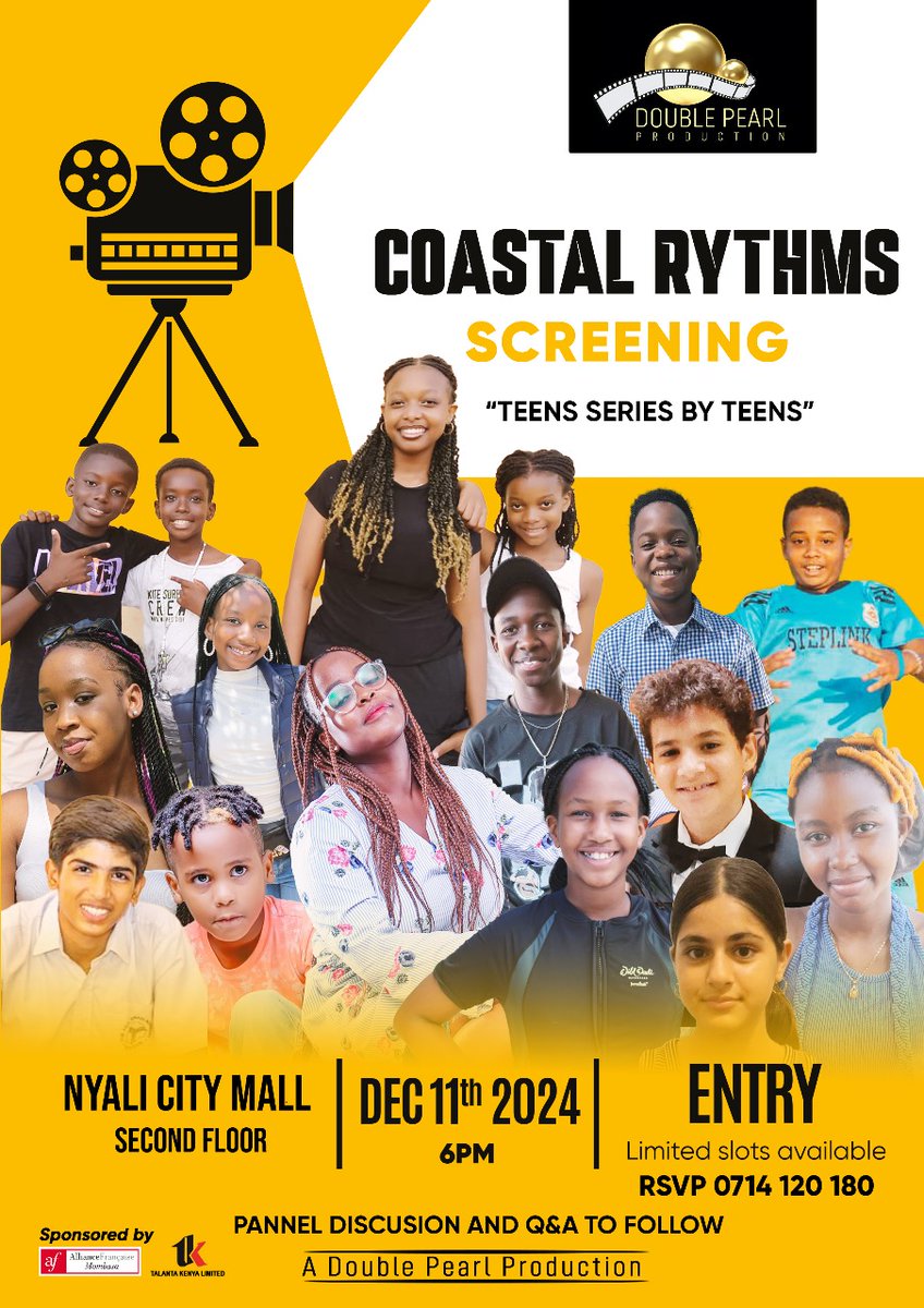 DoublePearlFilm's tweet photo. Teens show screening
Today, 6PM
Nyali City Mall
See you there!!! https://t.co/aUogflNQru