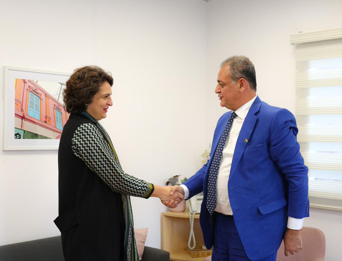 ANI's tweet photo. Palestine Embassy Charge d’affaires Dr Abed Elrazeg Abu Jazer met Congress MP Priyanka Gandhi Vadra at her residence to congratulate her on her victory as a member of the Indian parliament in the 18th Lok Sabha (Wayanad) constituency.

Priyanka Gandhi Vadra affirmed her support for the Palestinian people's struggle to achieve their aspirations of freedom and independence. She added that she had lived the Palestinian cause since childhood and believed in its justice. Moreover, she mentioned meeting the Palestinian leader Yasser Arafat multiple times as a child during his visits to India to meet with either the former prime minister- Mrs. Indira Gandhi, or Mr. Rajiv Gandhi: Palestine Embassy Charge d’affaires Dr. Abed Elrazeg Abu Jazer

(Source: Palestine Embassy Charge d’affaires Dr. Abed Elrazeg Abu Jazer)