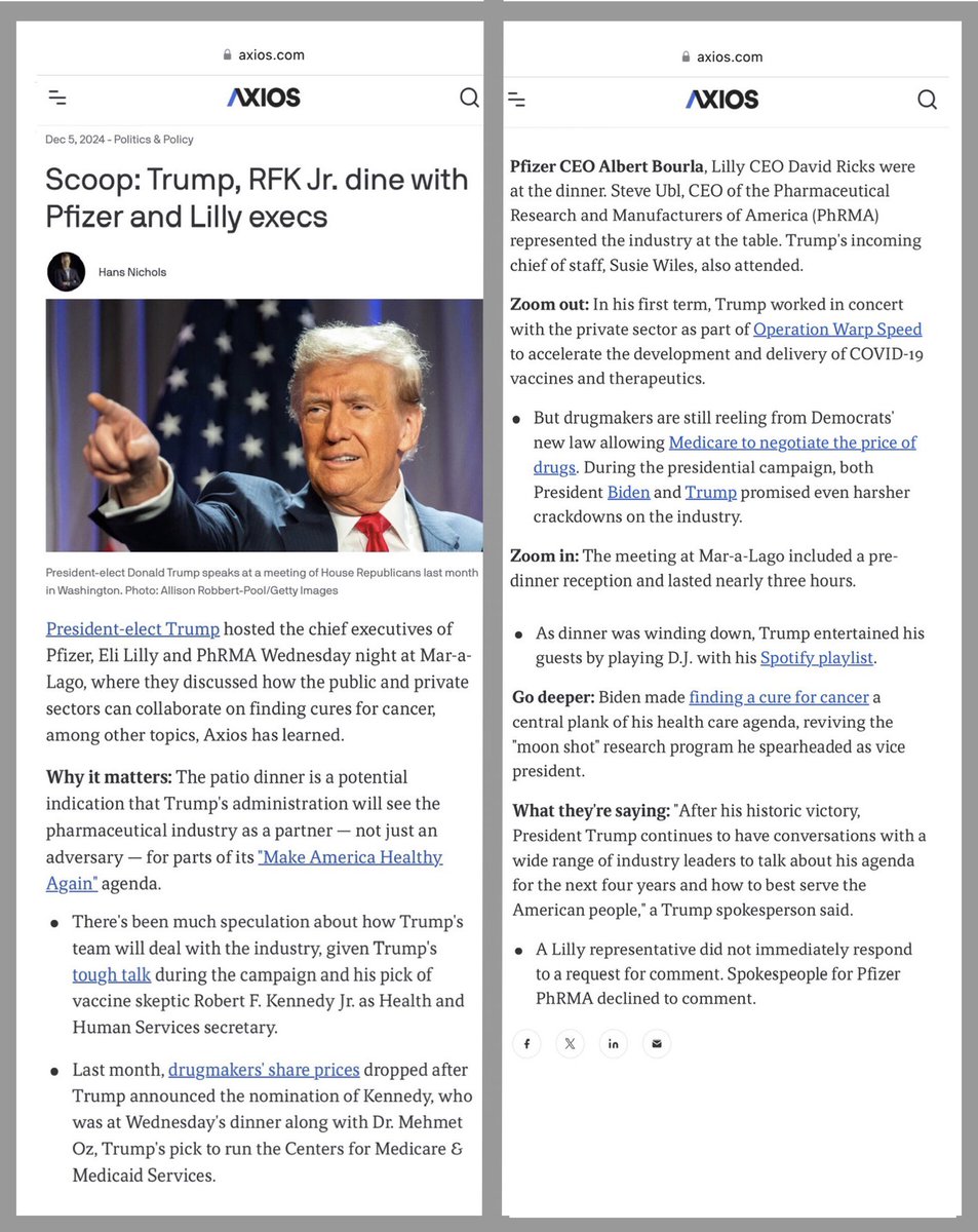 Syrian_MD's tweet photo. @RWMaloneMD @RepThomasMassie
@P_McCulloughMD
@MdBreathe
Remember when the FDA set a 𝟓𝟓-𝐲𝐞𝐚𝐫 barrier for access to vaccine data?
Most shocking to many was the dinner that #PDT47 recently had with RFK Jr., CEO of Pfizer. It's like a mafia club, and you and I are not members of it. https://t.co/oTJTB2KUaI