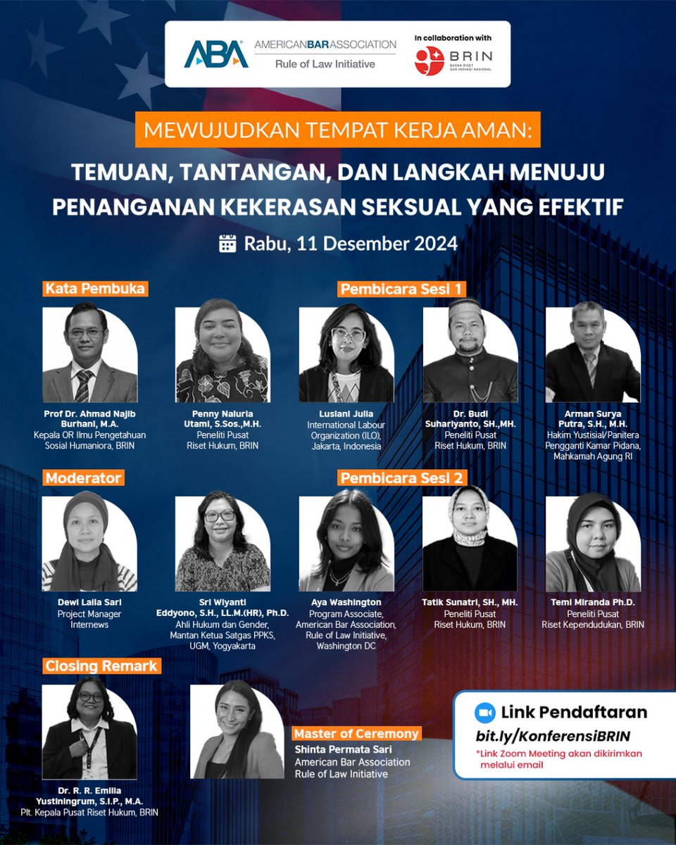 EYustiningrum's tweet photo. It's today. Featuring @PRHukum and @ABAesq on addressing sexual harrasment in the workplace. https://t.co/mZJzvWottz