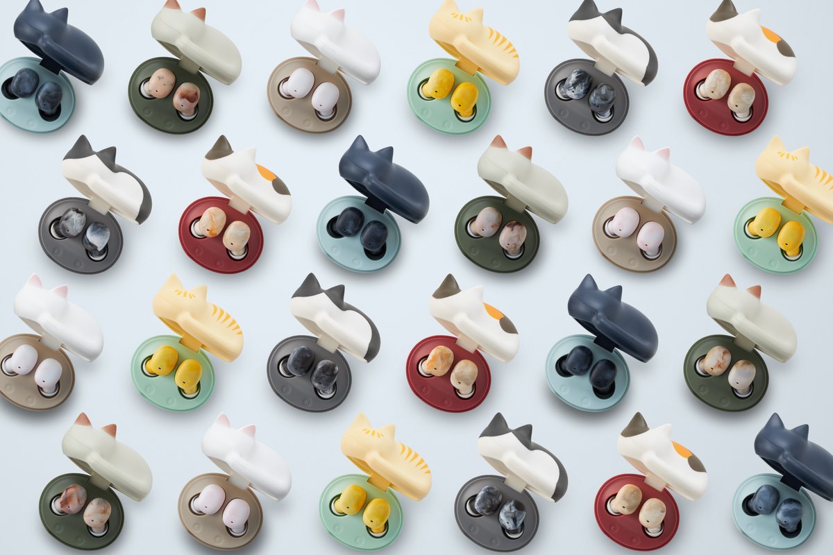 radius_JP's tweet photo. ＼#猫イヤホン に新柄3匹が仲間入り！🐈／

猫モチーフの完全ワイヤレスイヤホン「NEKO true wireless earphones HP-C28BT」に、
・「チャトラ」
・「ハチワレ」
・「ミケ」
の3種が仲間入りします！！！🎊🎊
【2025年1月下旬】ごろ販売予定！！

猫好きの皆様、お待たせしましたฅ^•ω•^ฅﾖﾛ!