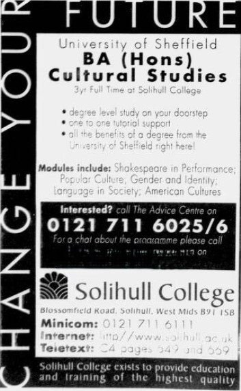 25 years ago! Aged 19 &amp; NEET I enrolled in this degree at my local college. Life changing #FE #FurtherEducation
