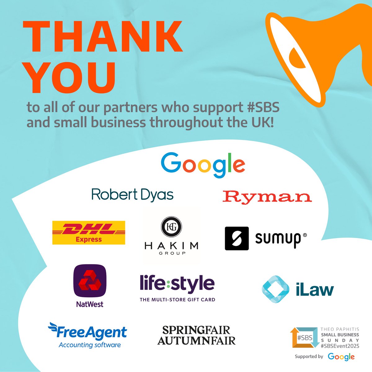 Theo Paphitis 🇺🇦 (@theopaphitis) on Twitter photo A big thank you to the incredible businesses supporting #SBS for #SBSEvent2025...
<a href="/GoogleUK/">Google UK</a>, <a href="/NatWestBusiness/">NatWest Business</a>, <a href="/SumUp/">SumUp</a>, <a href="/RymanStationery/">Ryman</a>, <a href="/RobertDyas/">Robert Dyas</a>, <a href="/freeagent/">FreeAgent</a>, <a href="/dhlexpressuk/">DHL Express UK</a>, <a href="/SpringAutFair/">Spring & Autumn Fair</a>, <a href="/iLaw_Lawyers/">iLaw</a>, <a href="/TheHakimGroup/">Hakim Group</a> and life:style. A big thank you to the incredible businesses supporting #SBS for #SBSEvent2025...
<a href="/GoogleUK/">Google UK</a>, <a href="/NatWestBusiness/">NatWest Business</a>, <a href="/SumUp/">SumUp</a>, <a href="/RymanStationery/">Ryman</a>, <a href="/RobertDyas/">Robert Dyas</a>, <a href="/freeagent/">FreeAgent</a>, <a href="/dhlexpressuk/">DHL Express UK</a>, <a href="/SpringAutFair/">Spring & Autumn Fair</a>, <a href="/iLaw_Lawyers/">iLaw</a>, <a href="/TheHakimGroup/">Hakim Group</a> and life:style.
