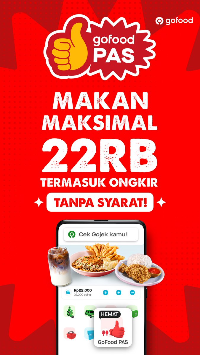andy_parawali's tweet photo. BUAT KAMU YANG LAGI CARI MENU MAKAN 
HEMAT. COBAIN GOFOOD PAS SEKARANG, JAMINAN 
HEMAT CUMA 22RB SAMPAI TUJUAN
#promo #promogofood #gofoodpas #gofood #jj #jedagjedug #jjberjalan #jjgelap #viral #fypviral #fyp https://t.co/OPEzTtWGUl