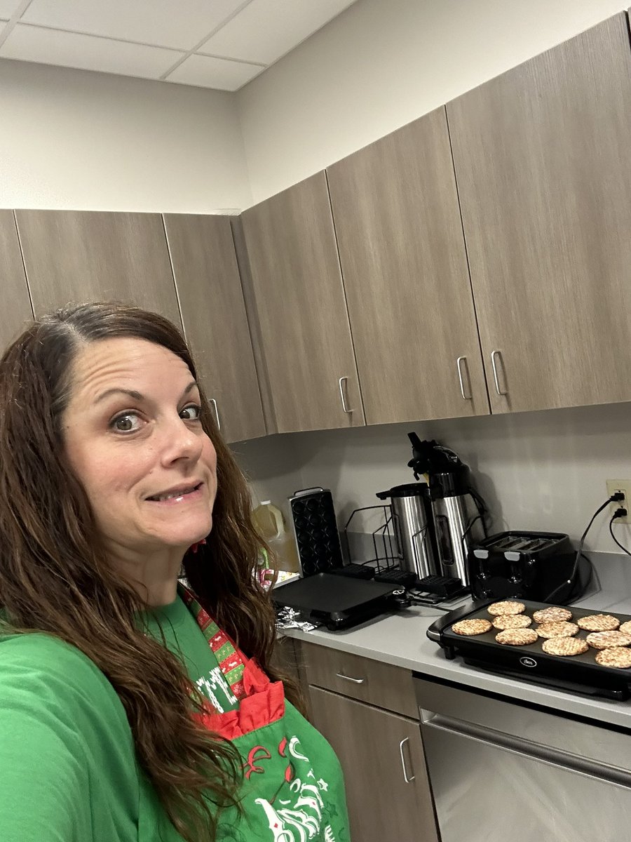 Annual pancake breakfast for our Baley crew! Not sure who enjoyed the experience more, the cooks or those eating! We love our staff! #Ouidabest 🥞☕️🎄