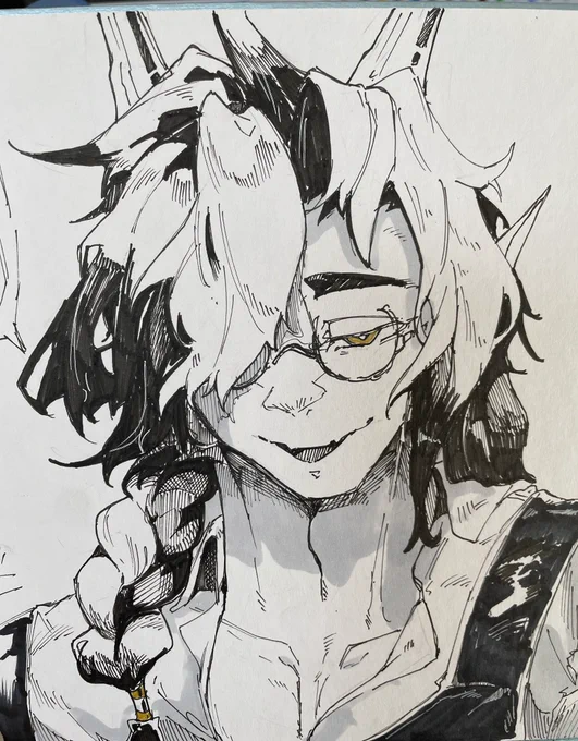 イケメンだぁ……
好き。
(贈るように描いた色紙です。) 