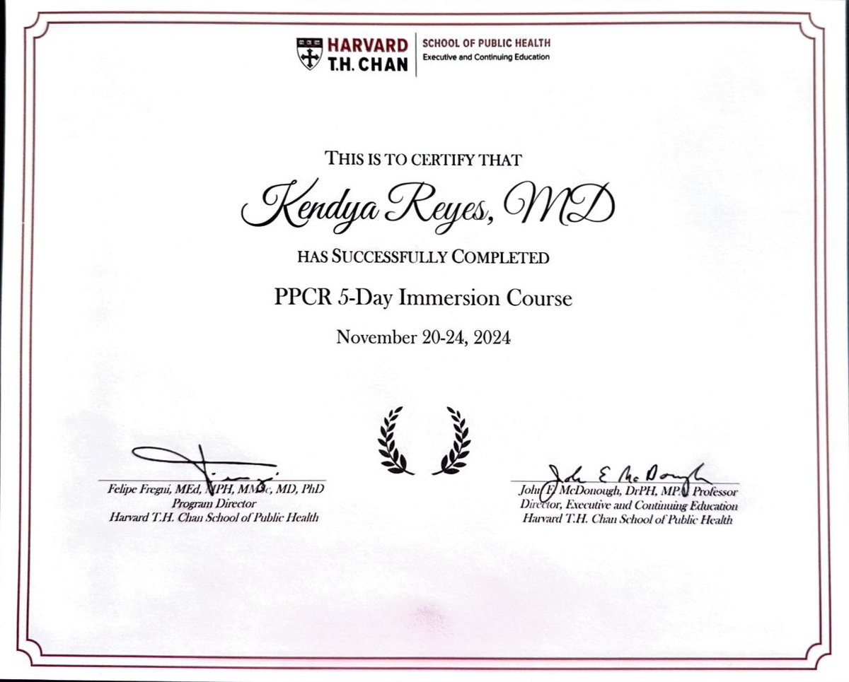 Forever grateful to have been part of such an incredible community—the most positive, encouraging, and uplifting group of people I’ve ever had the privilege of joining.

#PPCRGraduate #Harvard #HarvardGraduate #ClinicalResearch  #IMGDOMINICANO #DominicanDoctor #MedTwitter #MedX