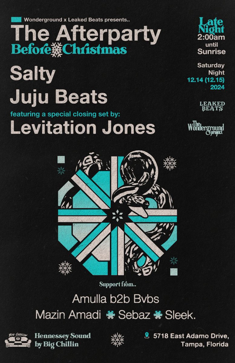 ⚠️TAMPA ⚠️
Saturday w/ some gang.

Late Night
2am - Sunrise