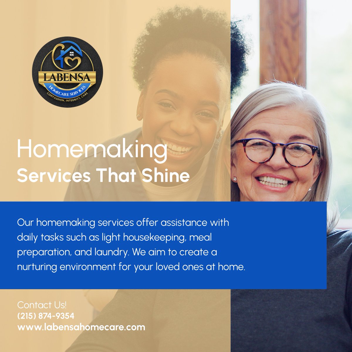 LabensaHomecare's tweet photo. We provide homemaking services that go beyond cleaning. We ensure your loved ones feel comfortable and supported in their own home. Contact us to learn more! 

#BensalemPA #HomeCareServices #Homemaking https://t.co/gJ9wmq4hPc
