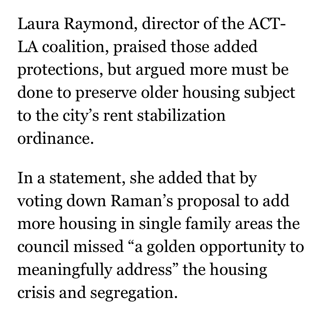 Big day today. We got some important new tenant protections through the rezoning program, and made an expanded version of the TOC program permanent. And yet --