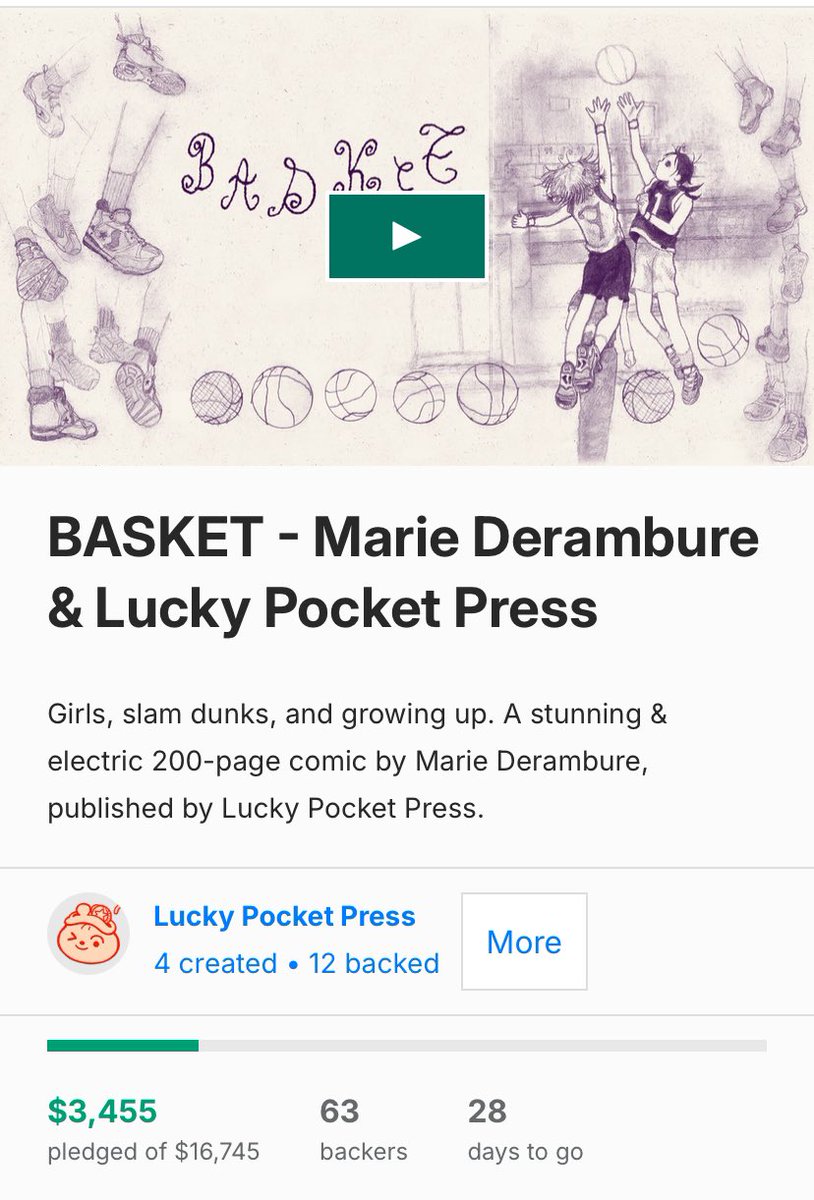 ～★KNAPSACK REWARDS: DRIBBLE TIER! ★～

our very first tier, a hi-res digital PDF of BASKET! if you’re unsure about getting a physical copy, the dribble tier is a great way to read all 200 pages of marie’s amazing comic! check out our kickstarter campaign in bi0 🏀⛹️‍♀️