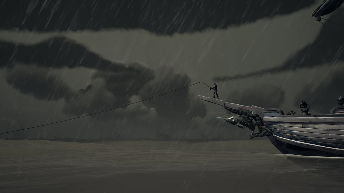 Sandw1CHcs's tweet photo. The Fisherman kept hunting for the Shadow Stormfish for hours, despite having to spend a significant amount of time in the storm https://t.co/AHrSdYezhB