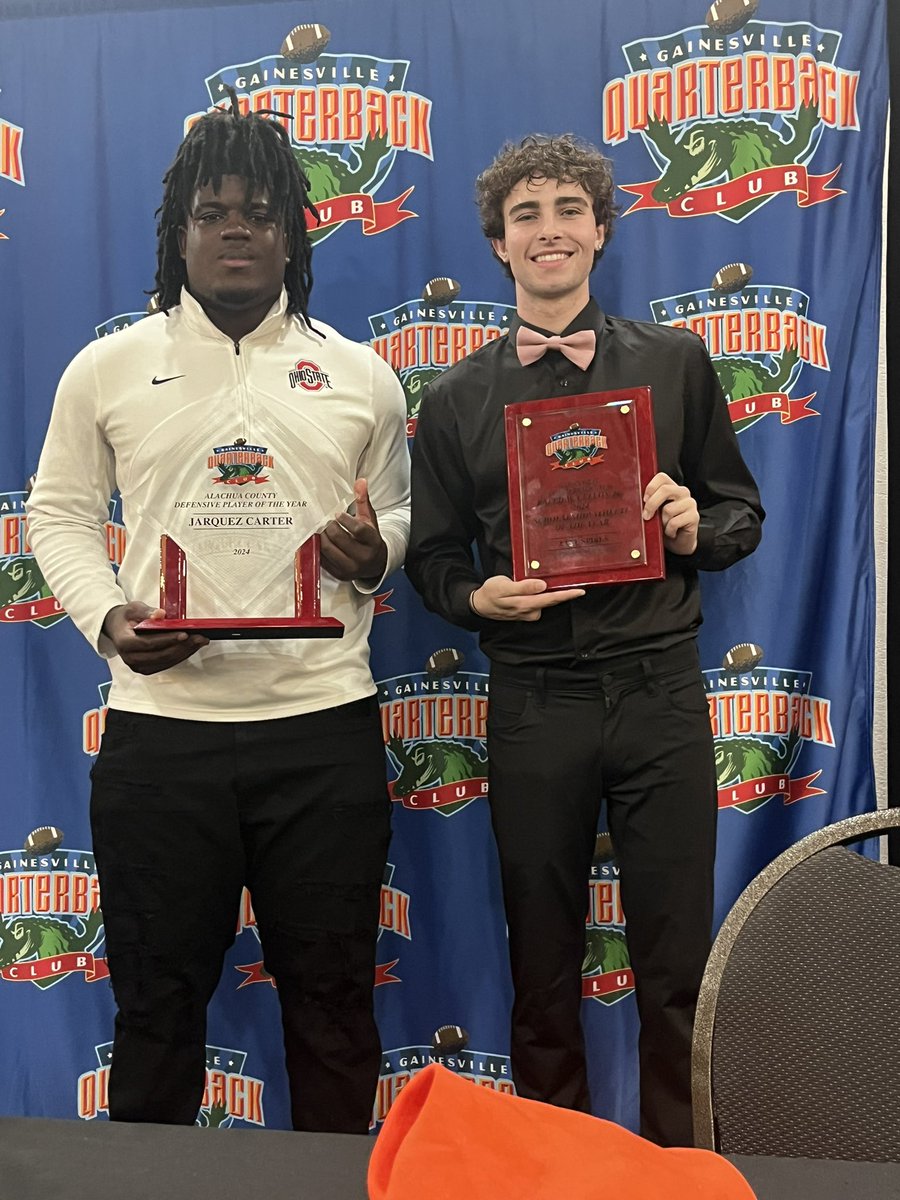 Steffon Wilcox (@steffonwilcox) on Twitter photo Gainesville Quarterback club defensive player of the year <a href="/JarquezCarter/">Jarquez Carter</a>, and Scholar athlete of the year <a href="/JustZane0/">Zane Spires</a>. Gainesville Quarterback club defensive player of the year <a href="/JarquezCarter/">Jarquez Carter</a>, and Scholar athlete of the year <a href="/JustZane0/">Zane Spires</a>.