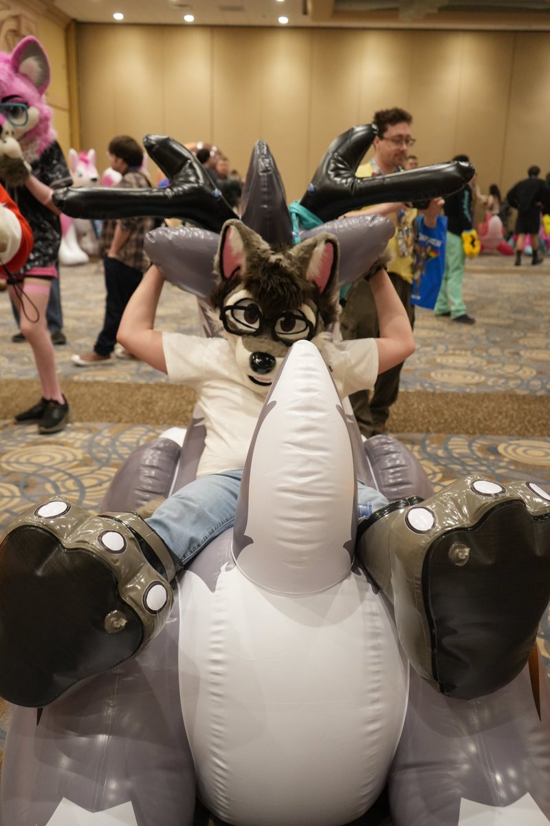 More inflatable pic of me riding on <a href="/EclipseDurr/">Eclipse🦌/Uranium 🦊</a> pooltoy from <a href="/Dragonov96/">Dragonov of WetNose Squeak</a>. I'm looking forward when my collie arriving in about a month.

#squeak #squeakies

#midwestfurfest2024
#MidwestFurFest
#MFF2024
#MFF24
#MFF