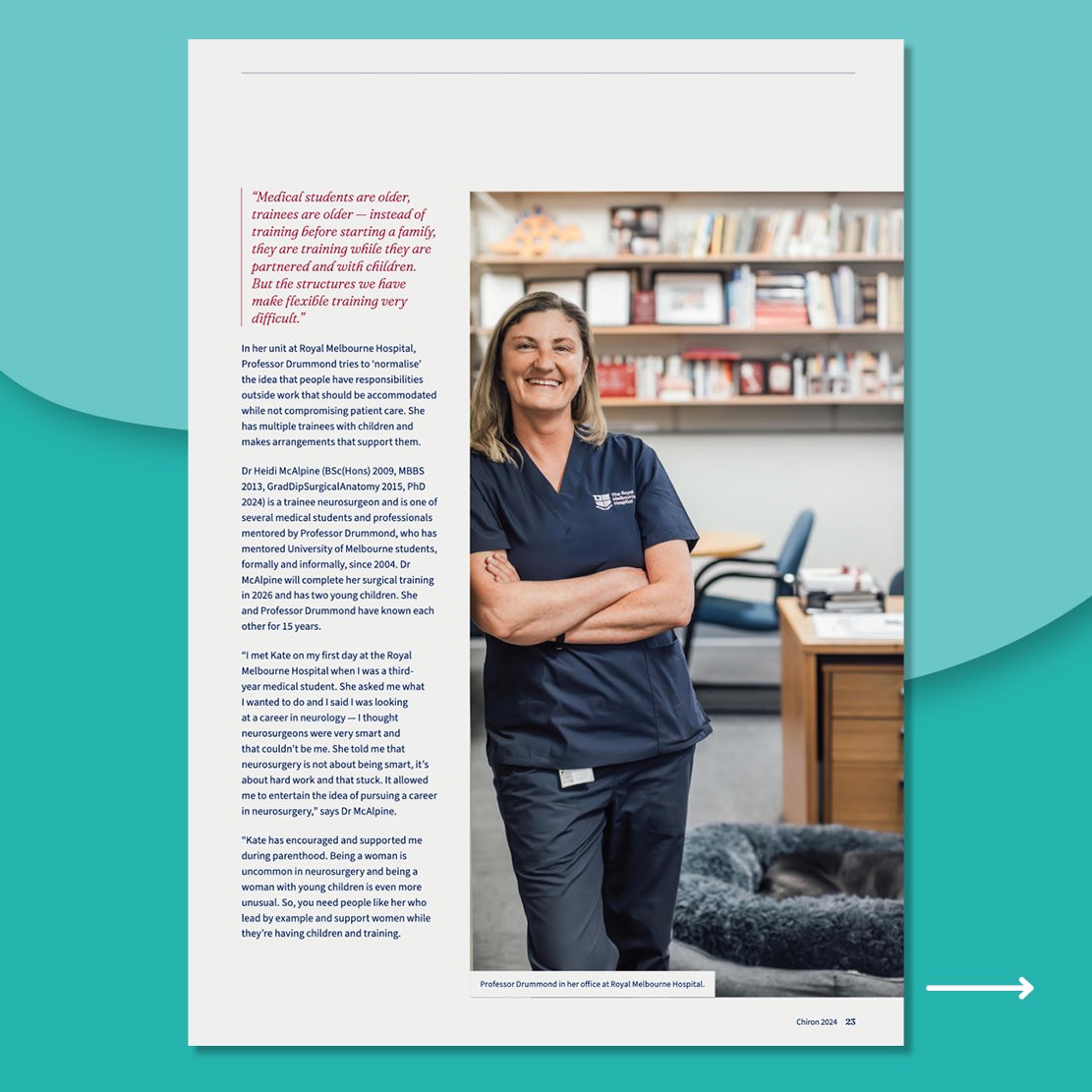 BrainCancerCtr's tweet image. Check out our BCC Research Rockstars and Cover Stars!
Prof Kate Drummond AM is Director of Neurosurgery at @TheRMH and Professor @UniMelb She’s a passionate mentor and advocate for junior colleagues, like Dr Heidi McAlpine, trainee neurosurgeon.
Currently only around 11% of…