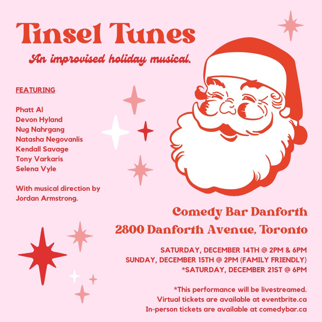Nug Nahrgang (@nugnahrgang) on Twitter photo Jumping on stage for some festive make-em-ups of the musical variety. Come to <a href="/comedybar/">COMEDY BAR</a> Danforth and enjoy some Tinsel Tunes! Jumping on stage for some festive make-em-ups of the musical variety. Come to <a href="/comedybar/">COMEDY BAR</a> Danforth and enjoy some Tinsel Tunes!