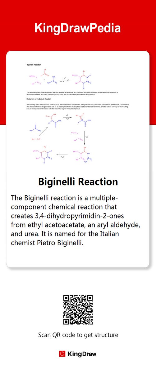 KingDraw_chem's tweet photo. #namereaction #KingDraw Biginelli Reaction https://t.co/ApCC6ql6qd
