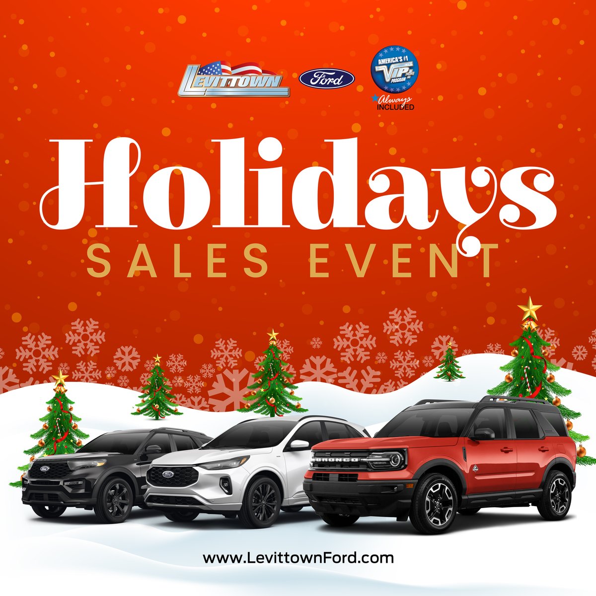 LevittownFord's tweet photo. 🎄☃️🎁🚙✨ It’s the most wonderful time of the year! Don’t miss Levittown Ford’s Holiday Sales Event with incredible incentives on top Ford models. There's something for everyone from the Ford Escape to the Ford Explorer and the rugged Ford Bronco! https://t.co/8irS0aAhtU