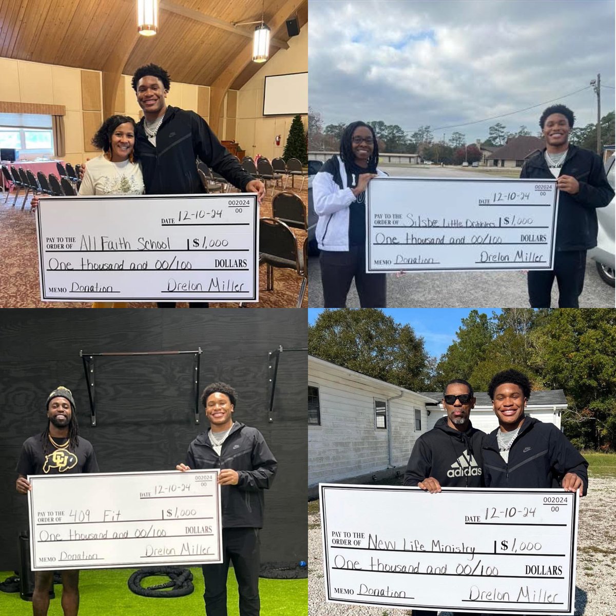 SkoBuffsGoBuffs's tweet photo. Colorado Freshman WR Drelon Miller giving back $1,000 checks to his community in Texas ❤️ #SkoBuffs https://t.co/V5TMDP9aZb