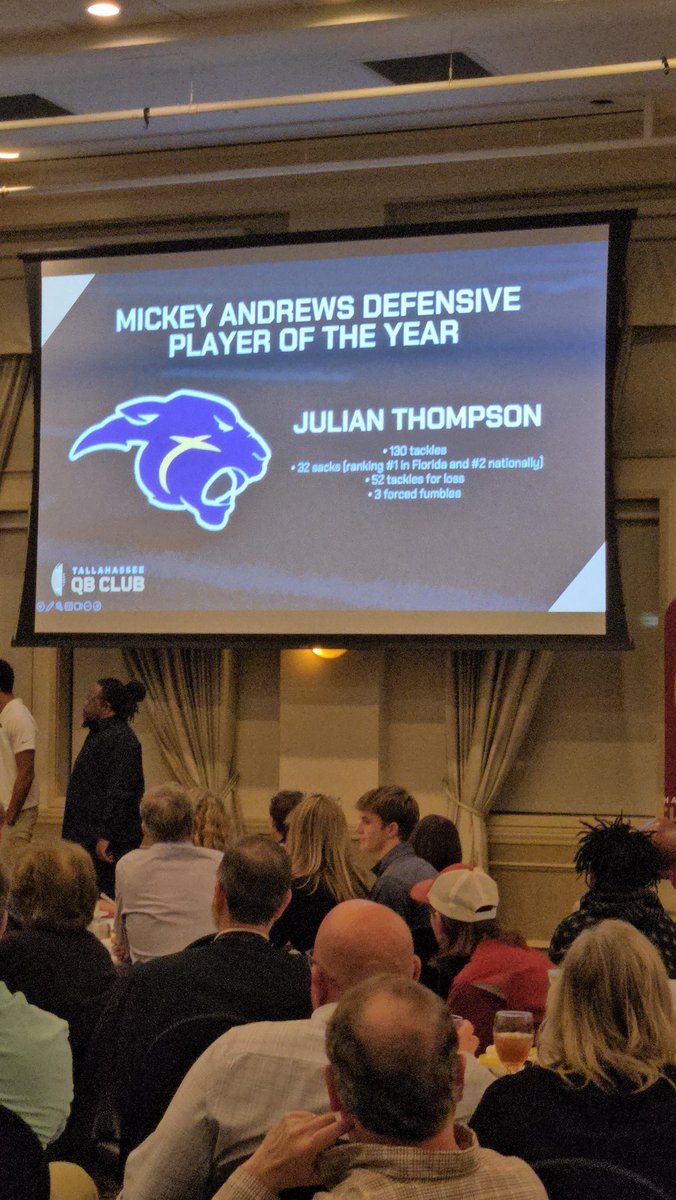 Julian Thompson (@juthompson2025) on Twitter photo I want to thank God for blessing me with the strength, talent, and opportunities that have led me to this moment. To the <a href="/TQB_Club/">Tallahassee QB Club</a> Club, I am deeply honored and grateful for this recognition as the Mickey Andrew's Defensive Player of the Year—it’s a true blessing. To my family, I want to thank God for blessing me with the strength, talent, and opportunities that have led me to this moment. To the <a href="/TQB_Club/">Tallahassee QB Club</a> Club, I am deeply honored and grateful for this recognition as the Mickey Andrew's Defensive Player of the Year—it’s a true blessing. To my family,