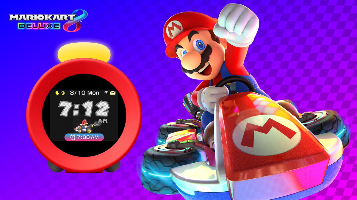 3, 2, 1… Go! #MarioKart8Deluxe scenes are now available on Nintendo Sound Clock #Alarmo. Connect your device to the internet and your Nintendo Account to check out all 7 scenes! 

Learn more: ninten.do/6015o3liv