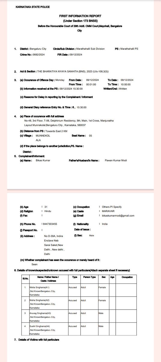i_thenali's tweet image. Not allowed to see his baby what kind of a punishment she is a pure evil should punish under the law only child's life is considered 
FIR Registered 
#AtulSubhash #AtulSubash #JusticeIsDue #JusticeForAtul #JusticeForAtulSubhash